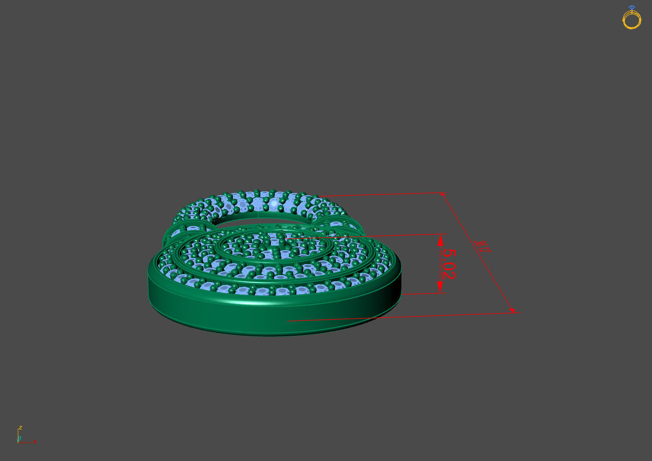 Lock Pendant Diamond Stone Pendants 3DM and STL files details 3D print model_3