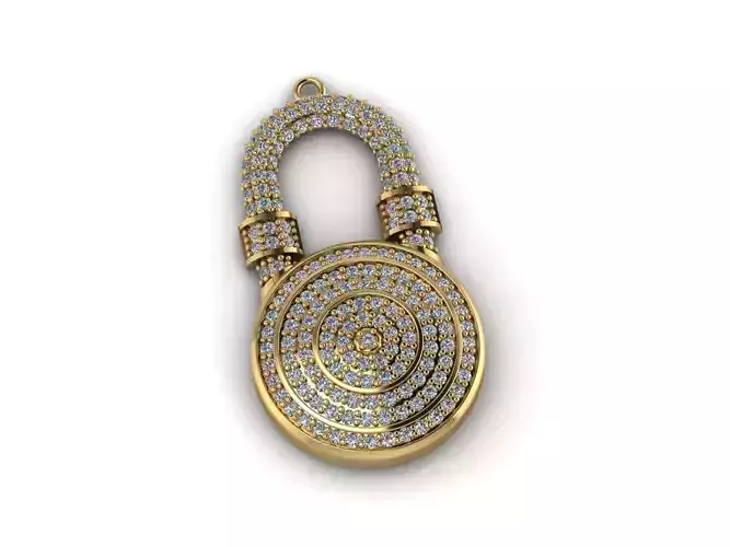 Lock Pendant Diamond Stone Pendants 3DM and STL files details