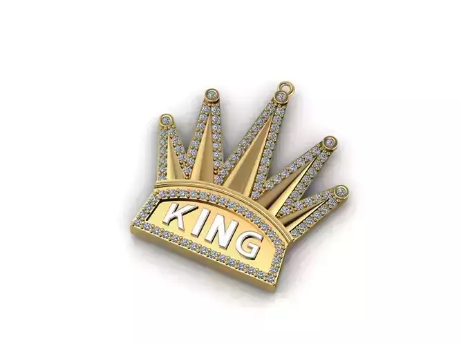 Crown Pendant High Quality Diamond Stone Pendants 3DM - STL 3D print model