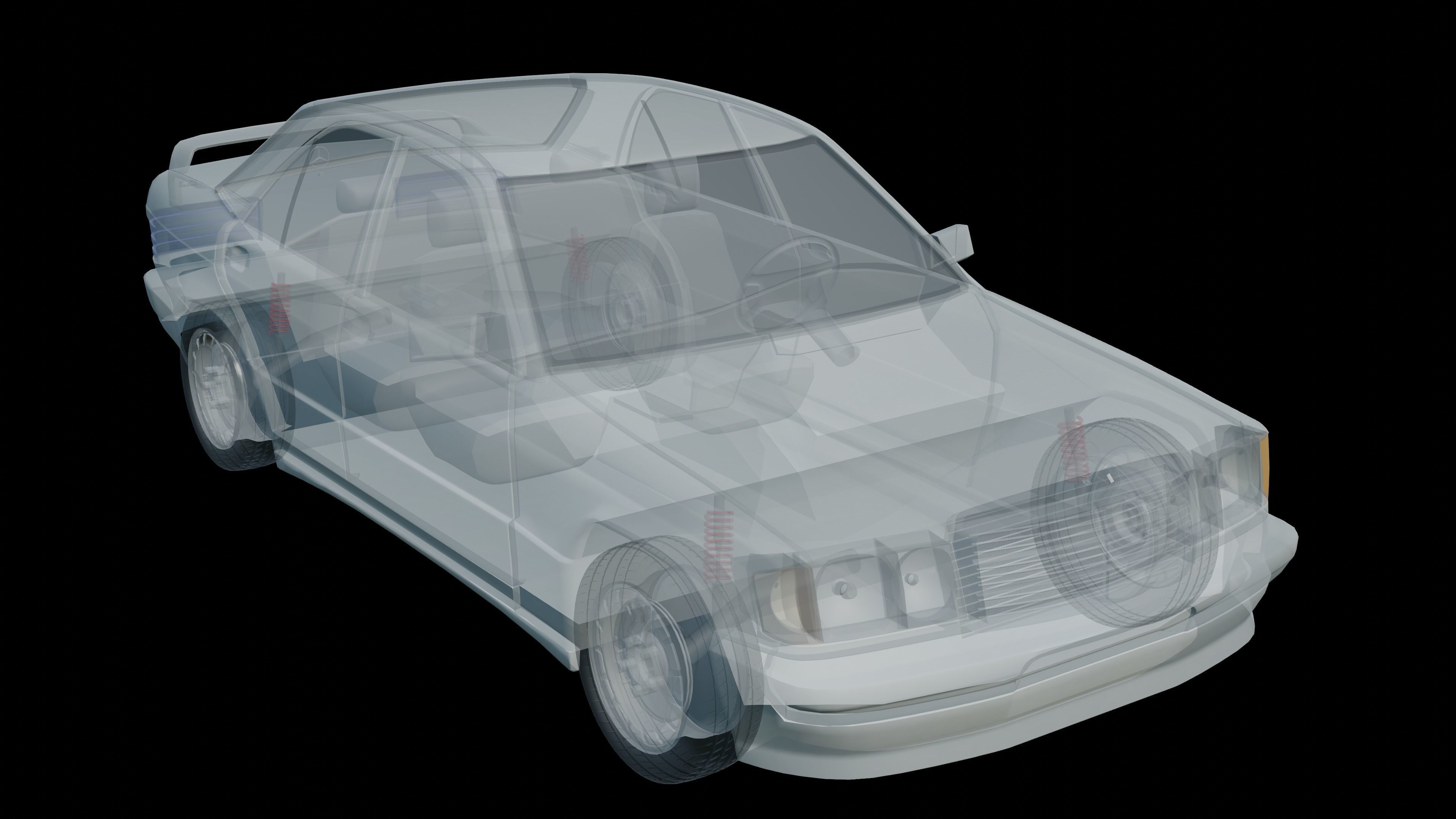 Mercedes 190e 3D model_8