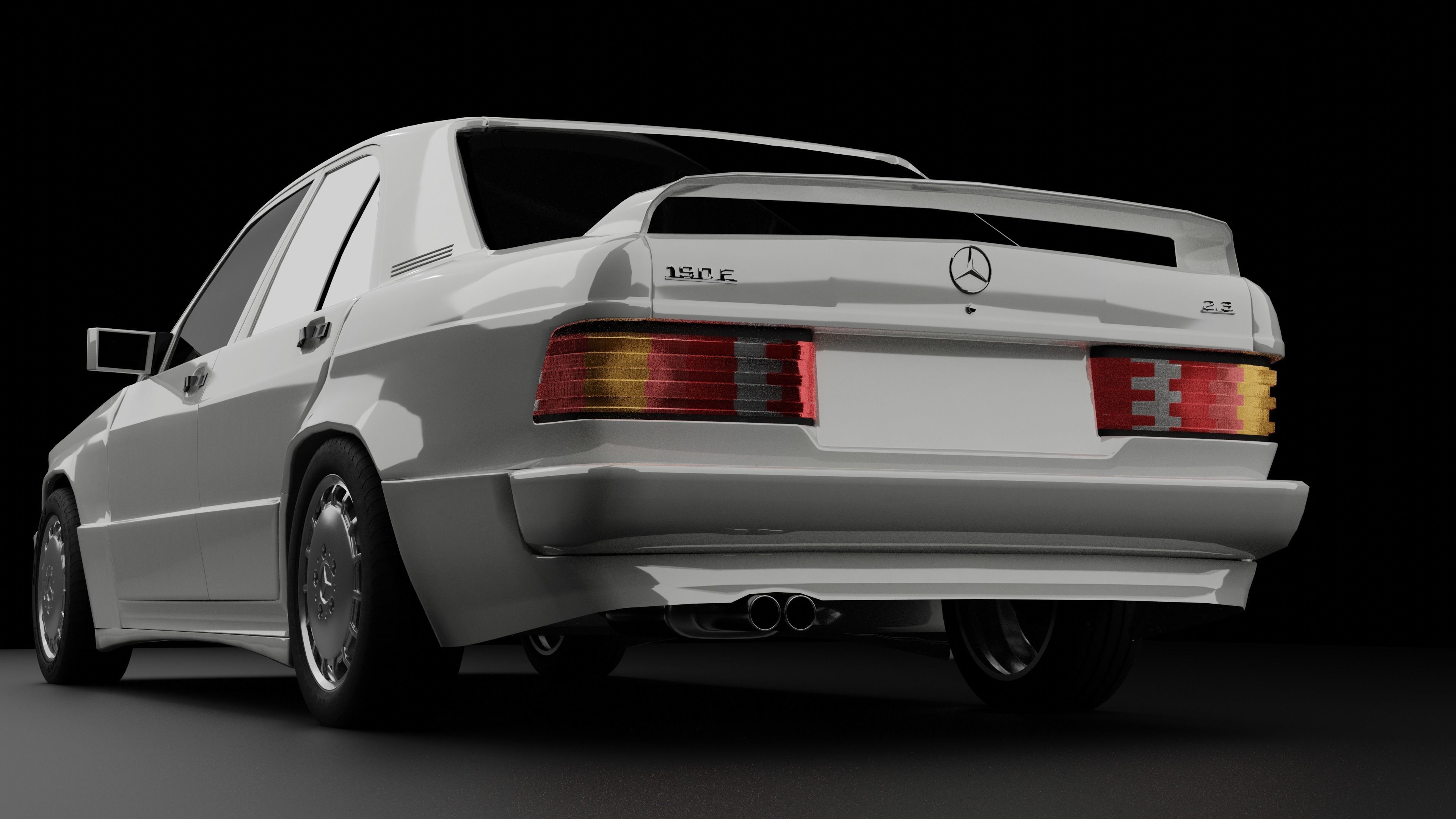 Mercedes 190e 3D model_2