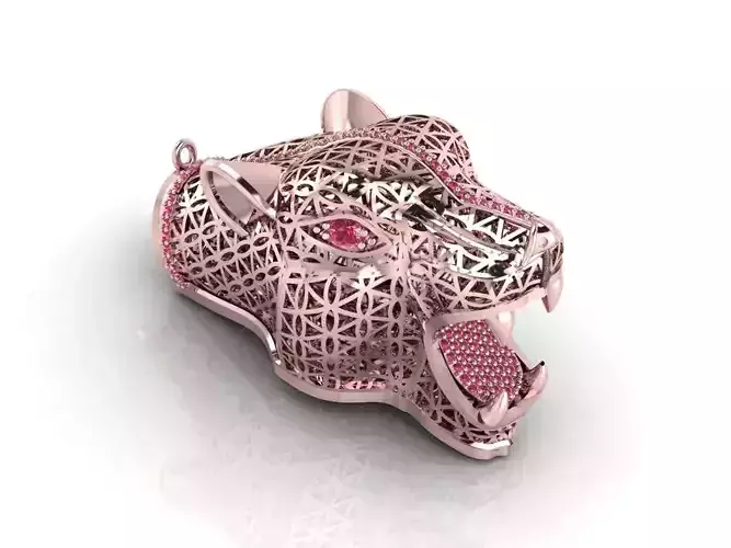 Panther Head High Quality Plain Animal Pendant 3DM - STL