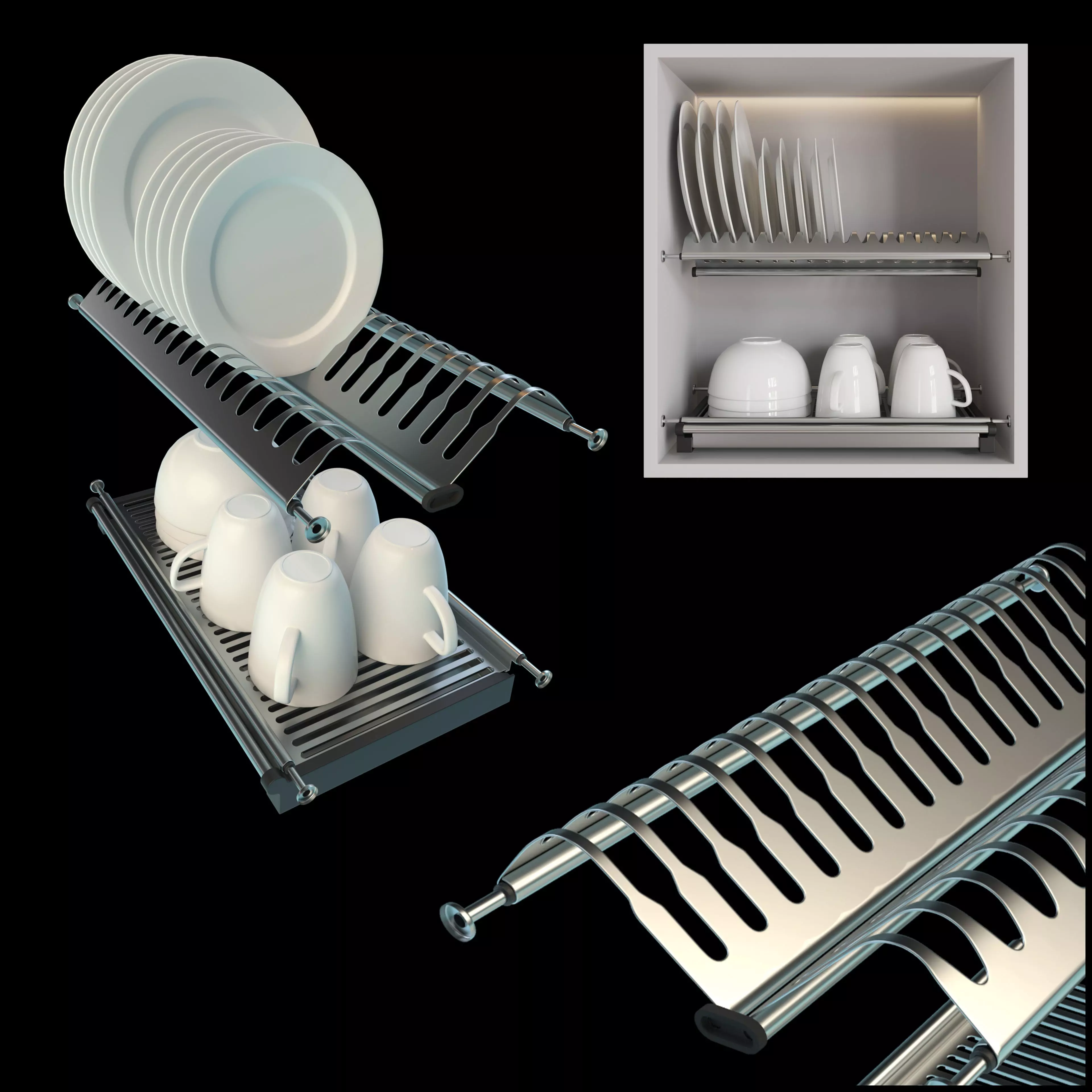 E007 304 Excel Dish Rack 3D model_0