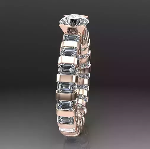Solitaire Wedding Engagement Women Ring 3D print model