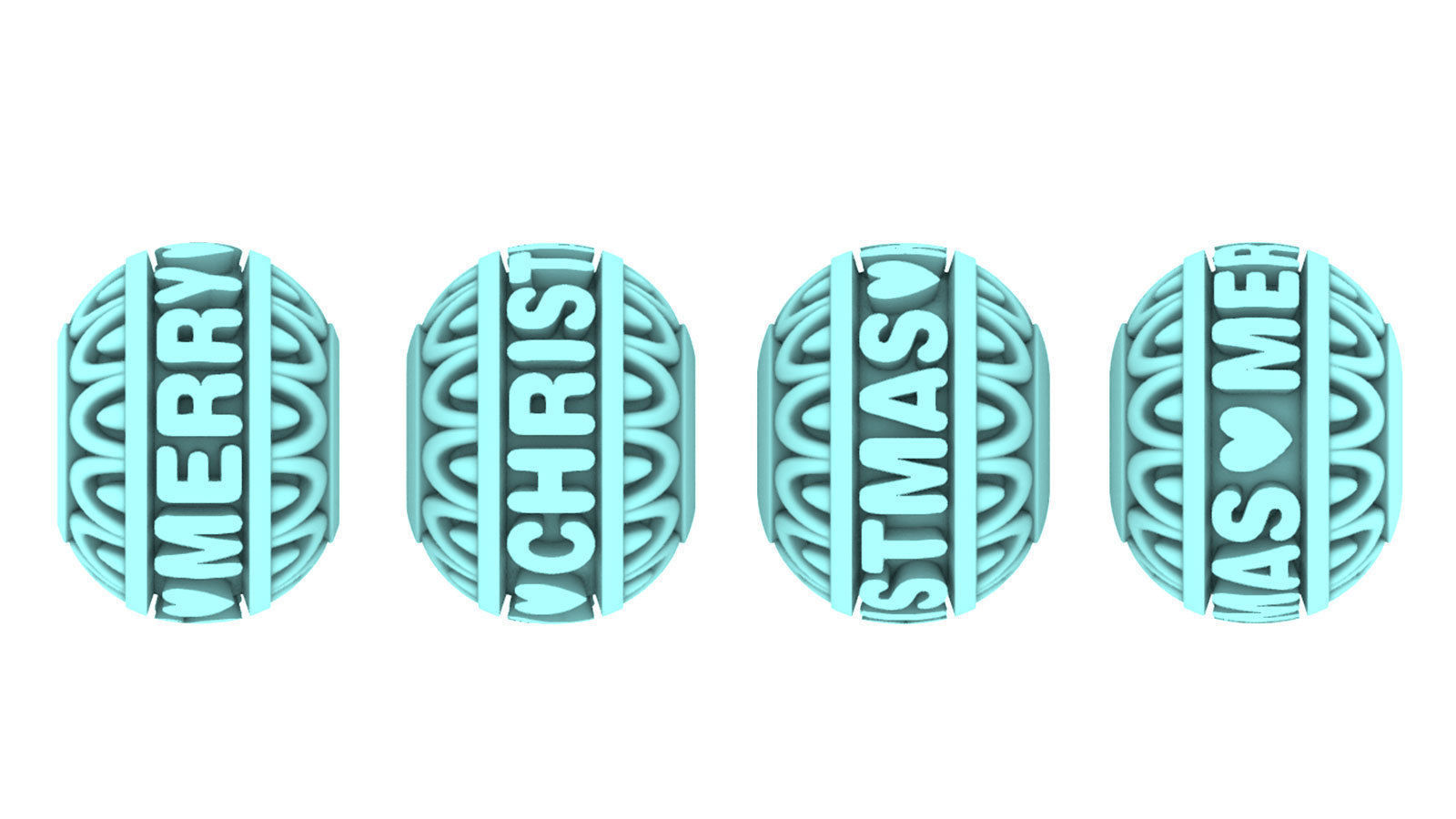 Beads For Charm Bracelets With Words - 4 Hole Sizes 3D Model Collection_9
