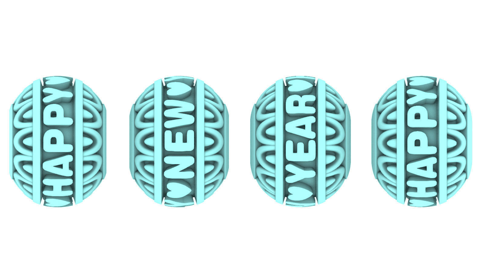 Beads For Charm Bracelets With Words - 4 Hole Sizes 3D Model Collection_20