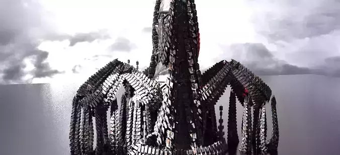 Horror Dark SpineTowers Town Kitbash 4