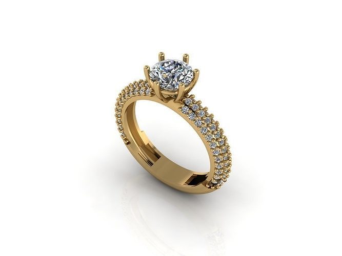 Womens Diamond Stone Ring Women Rings 3DM and STL files details 3D print model