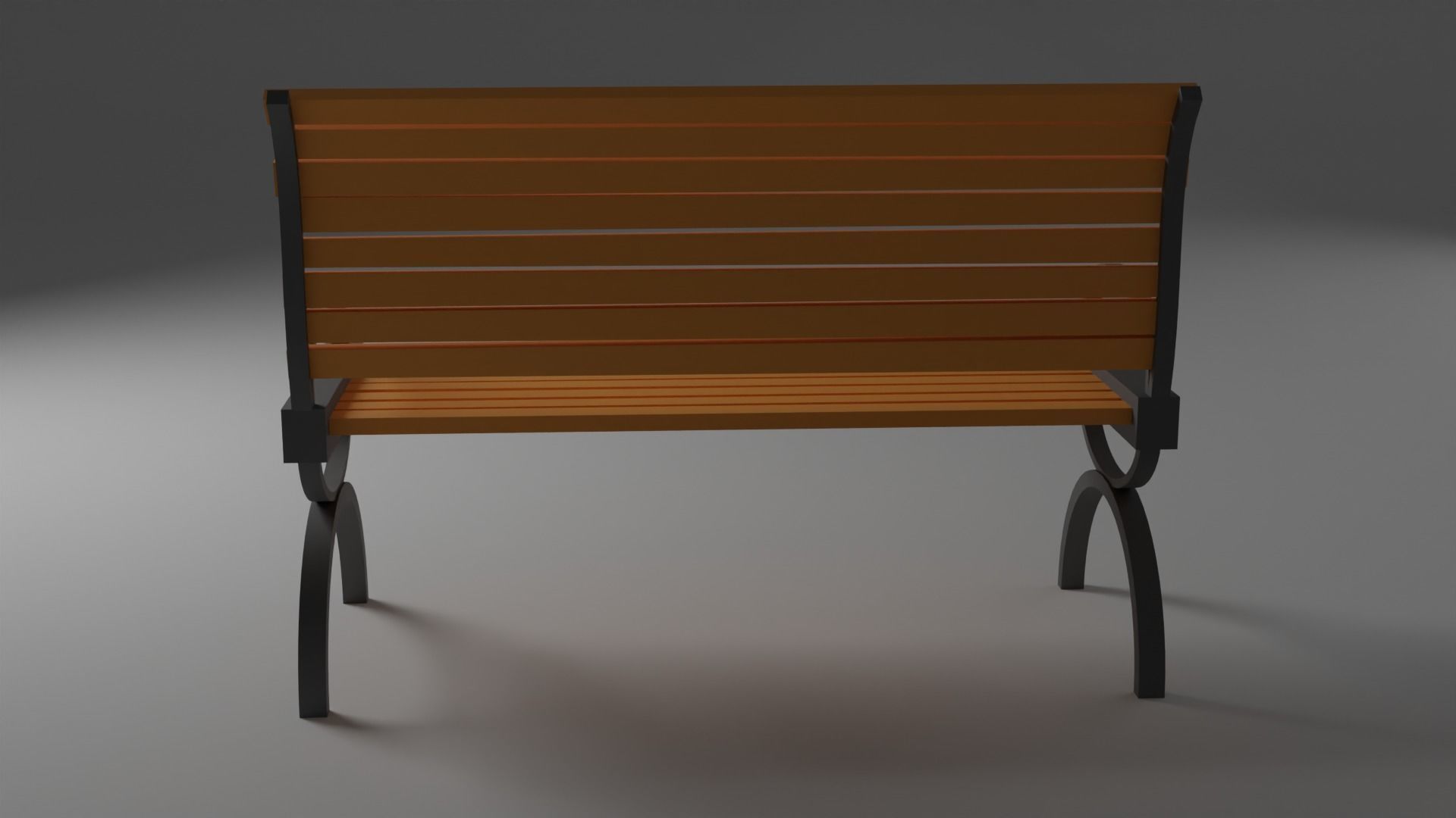 simple bench Low-poly 3D model_7