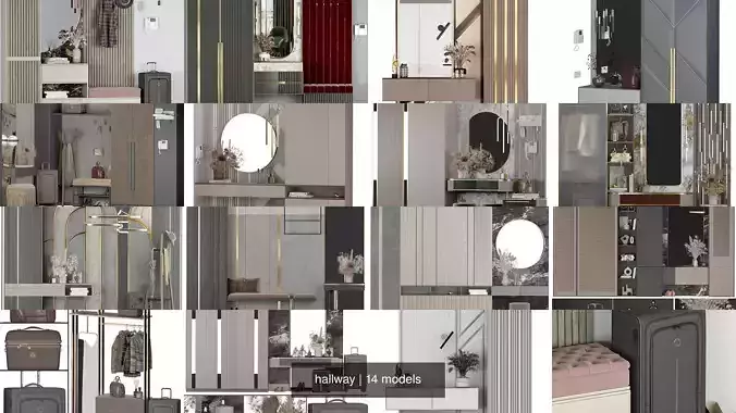 hallway bathroom with gold and marble accents