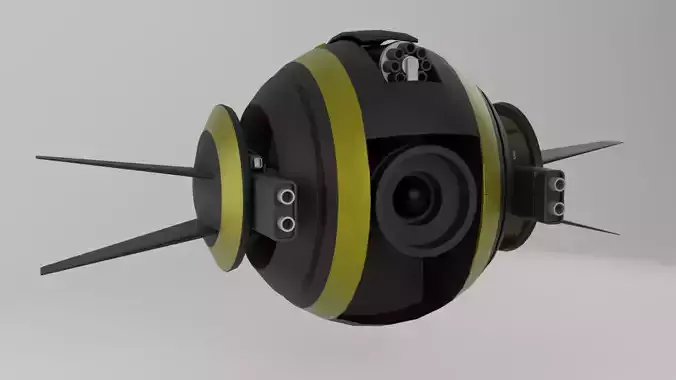 Flying battle robot Low-poly model Low-poly 3D model