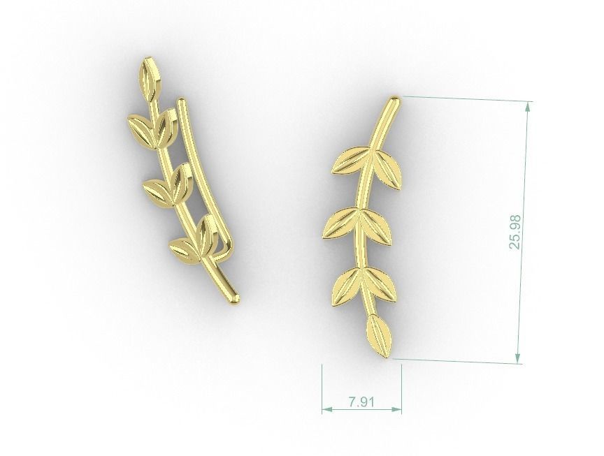 FLORAL EARRING Free 3D print model_3