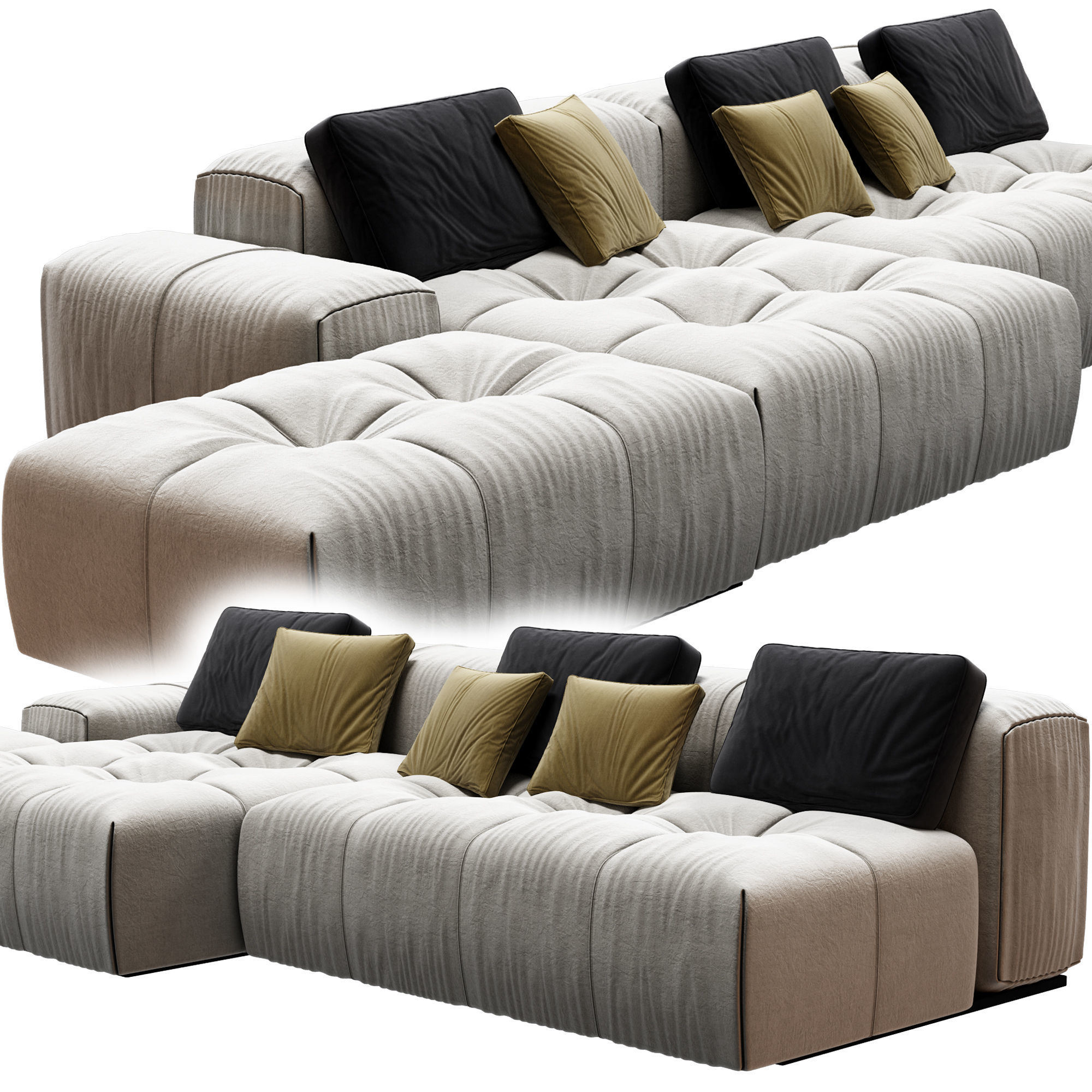 Saba Italia pixel Sofa 3D model_1