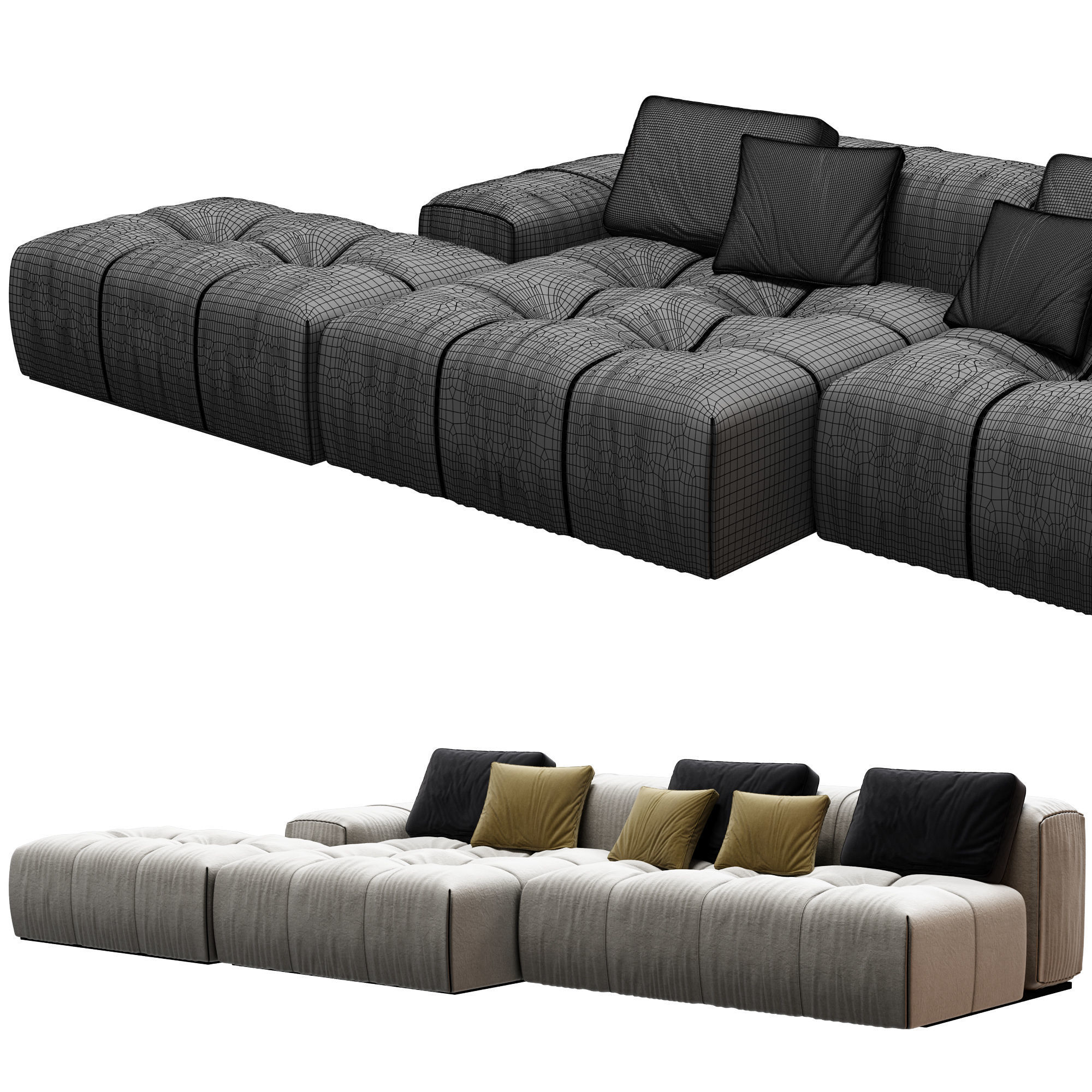 Saba Italia pixel Sofa 3D model_2