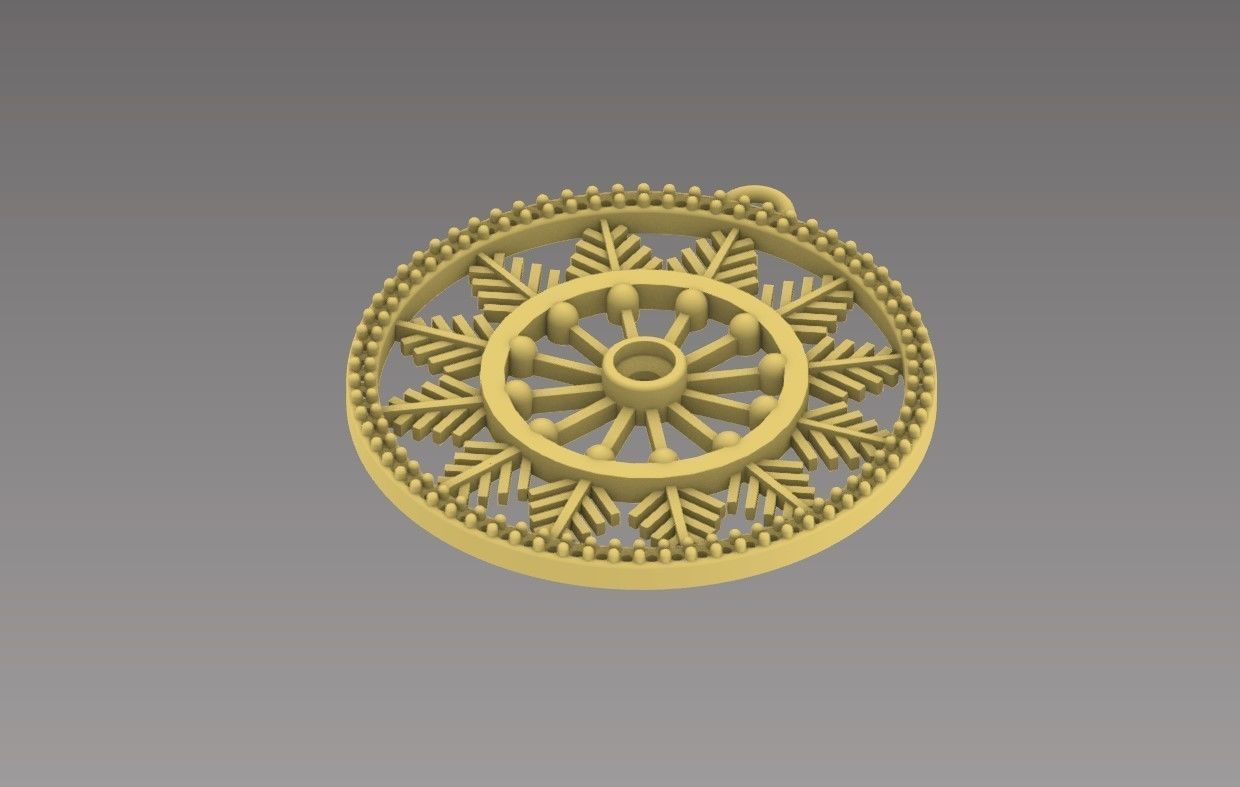 SnowFlake Diamond Pendant 3D print model_2