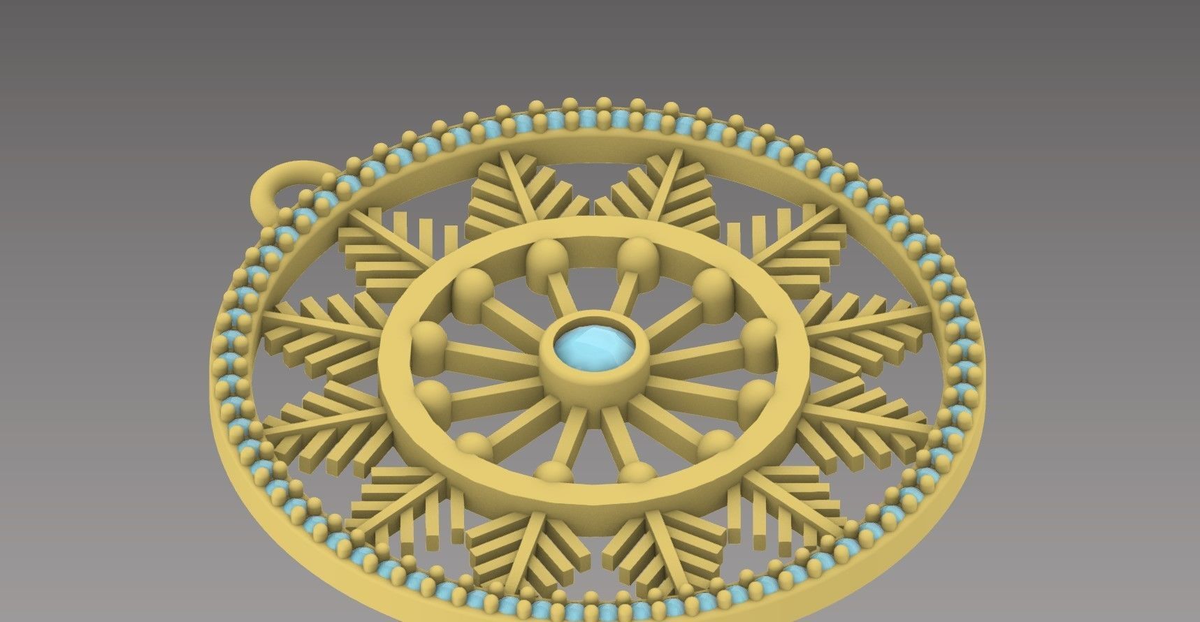 SnowFlake Diamond Pendant 3D print model_3