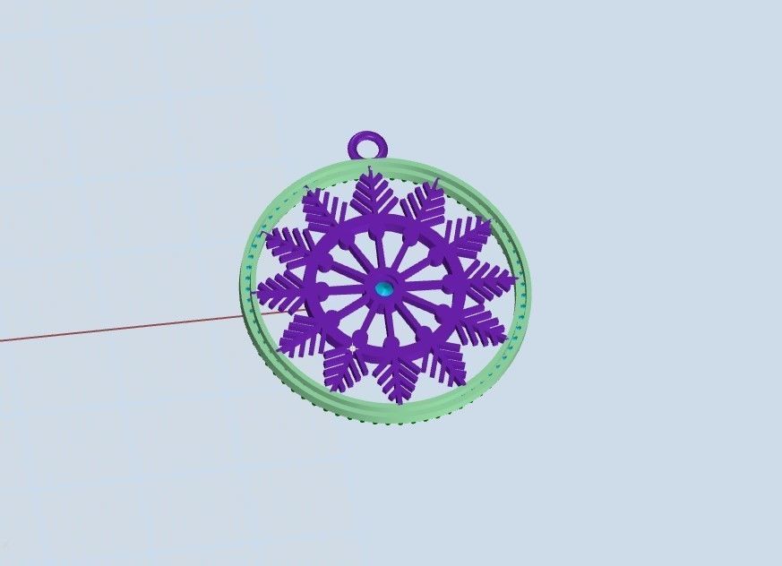 SnowFlake Diamond Pendant 3D print model_1