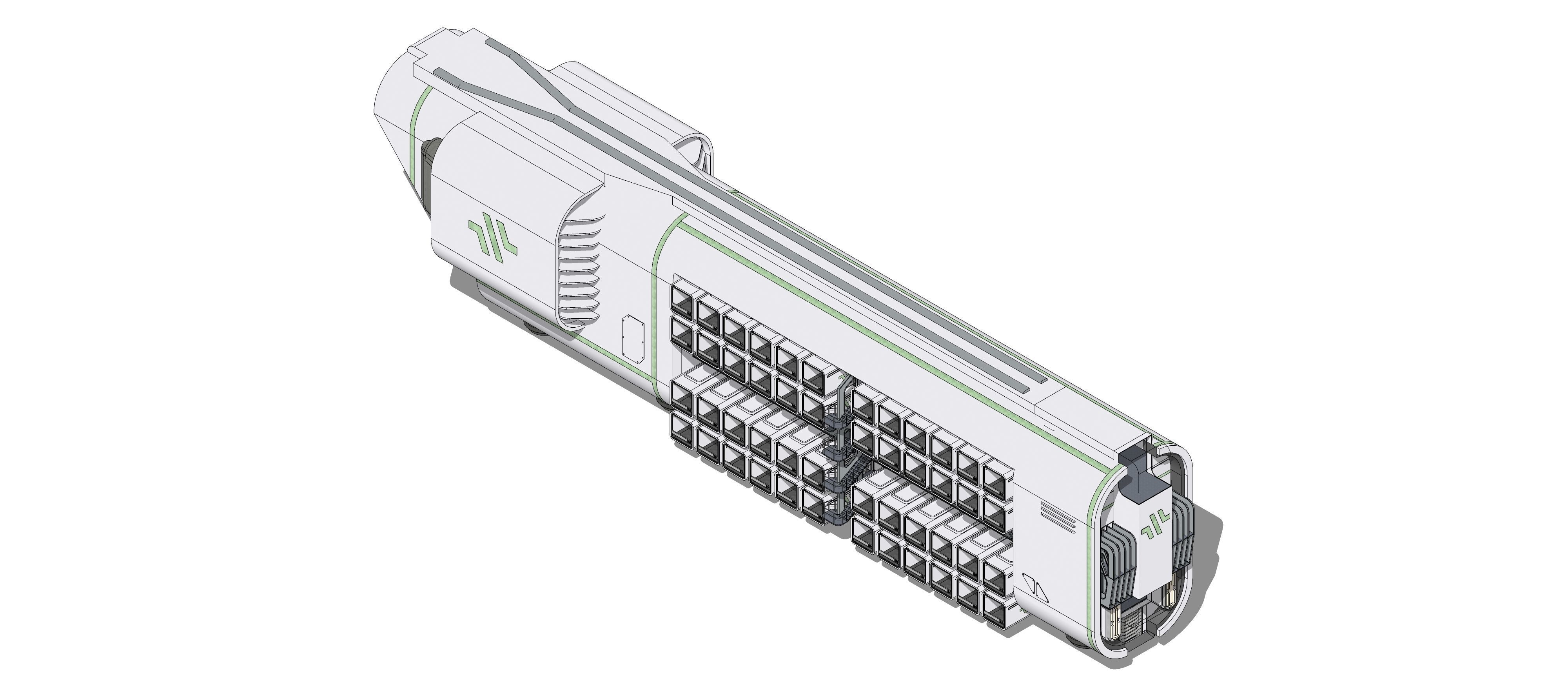 Sci-fi Airship Barge 004 3D model_26