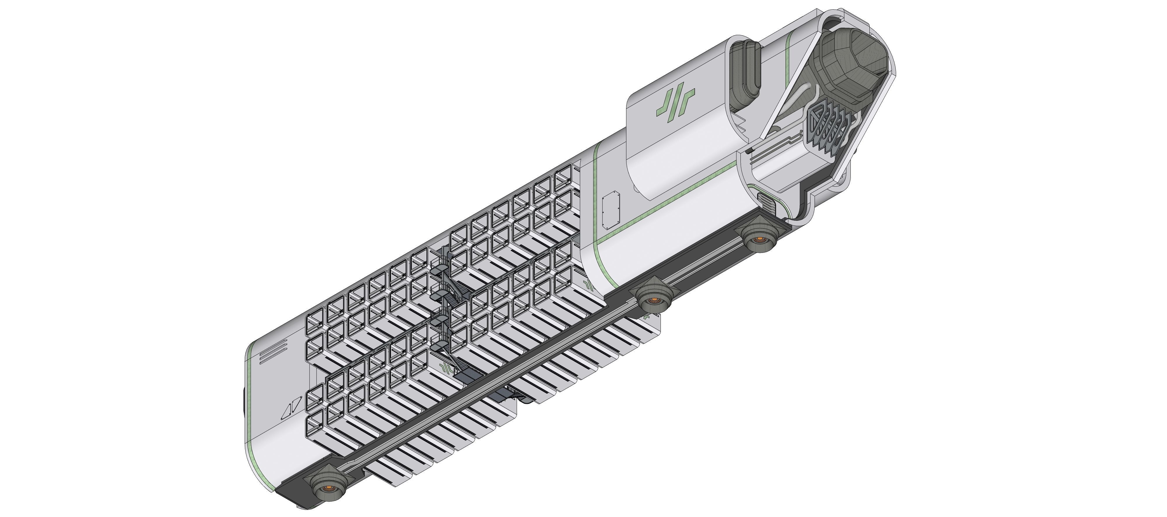 Sci-fi Airship Barge 004 3D model_18