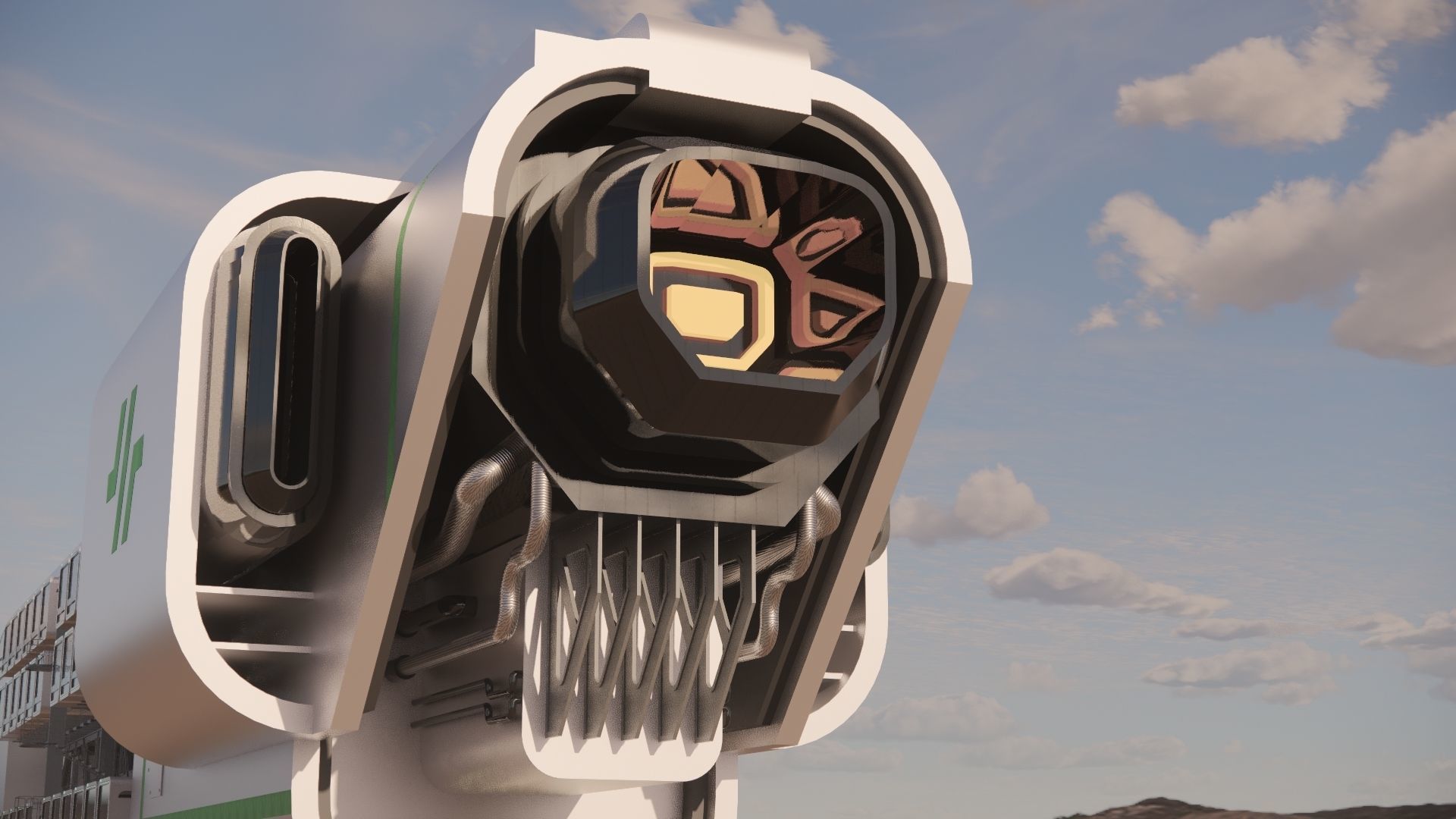 Sci-fi Airship Barge 004 3D model_13