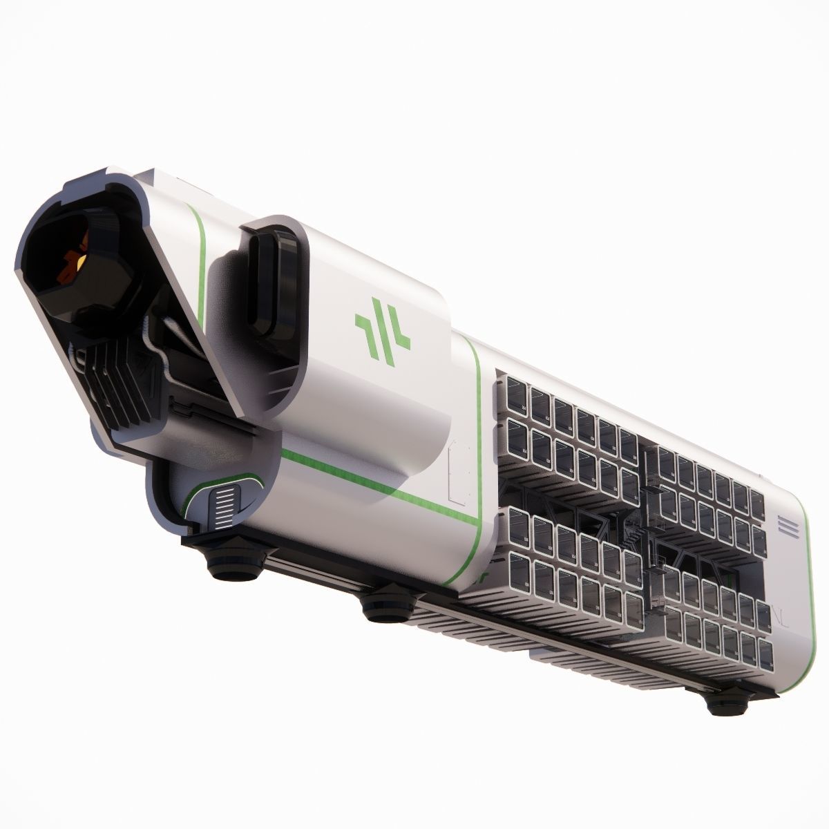 Sci-fi Airship Barge 004 3D model_1