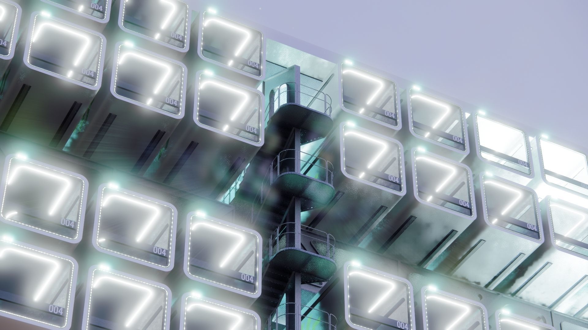 Sci-fi Airship Barge 004 3D model_16