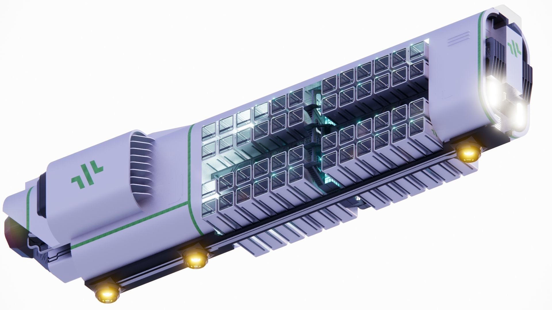 Sci-fi Airship Barge 004 3D model_5