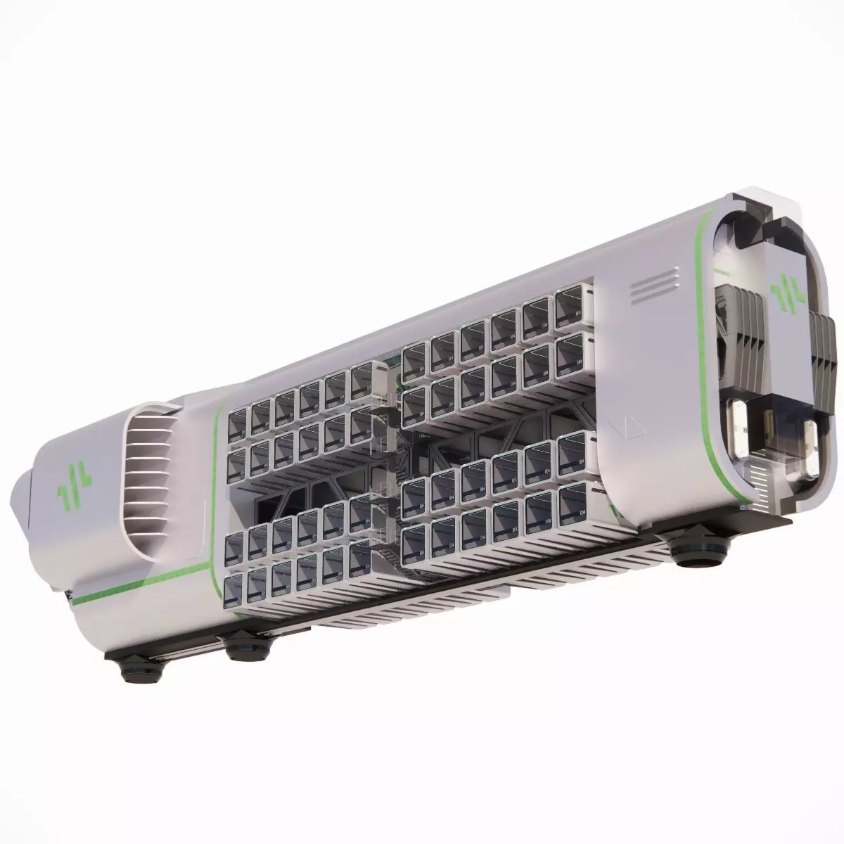 Sci-fi Airship Barge 004 3D model_0