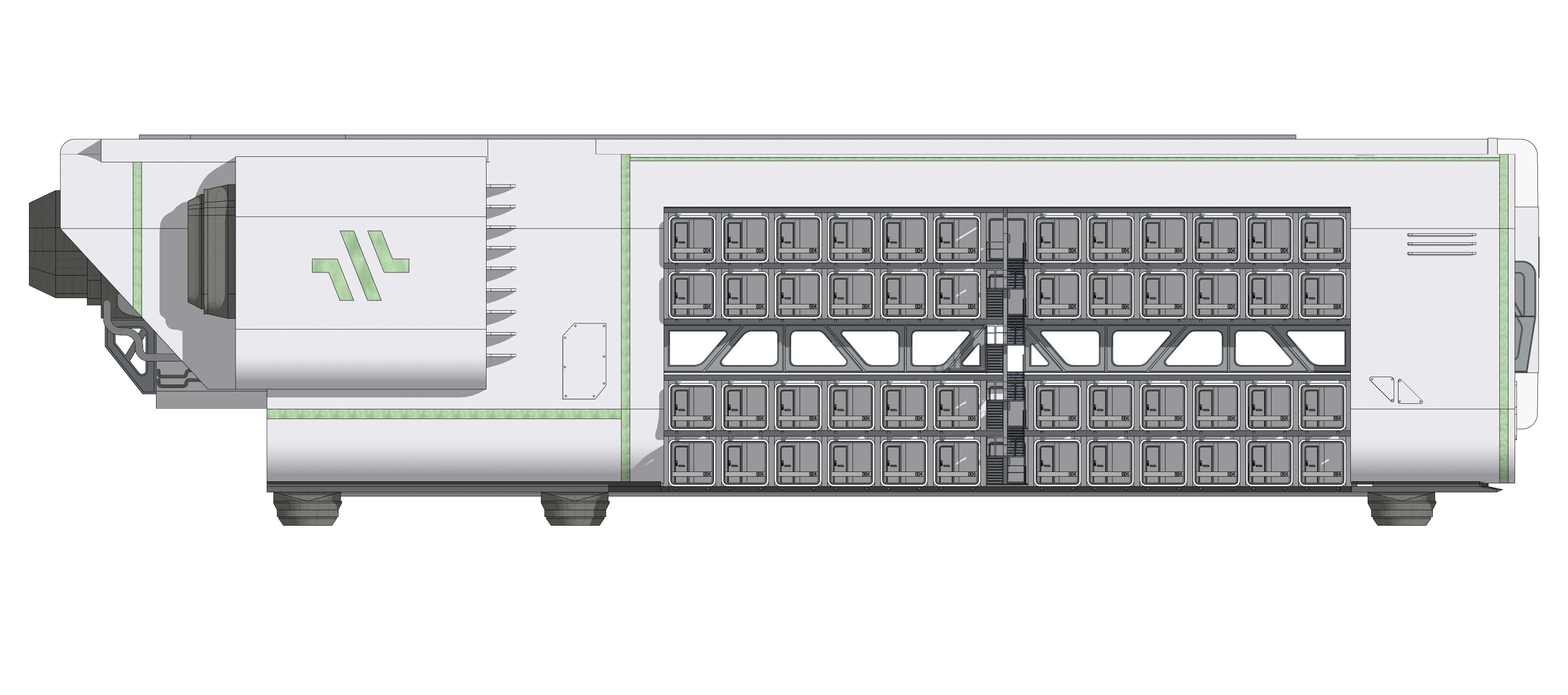 Sci-fi Airship Barge 004 3D model_19