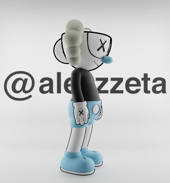 Kaws MugMan Textured Low-poly 3D model_30