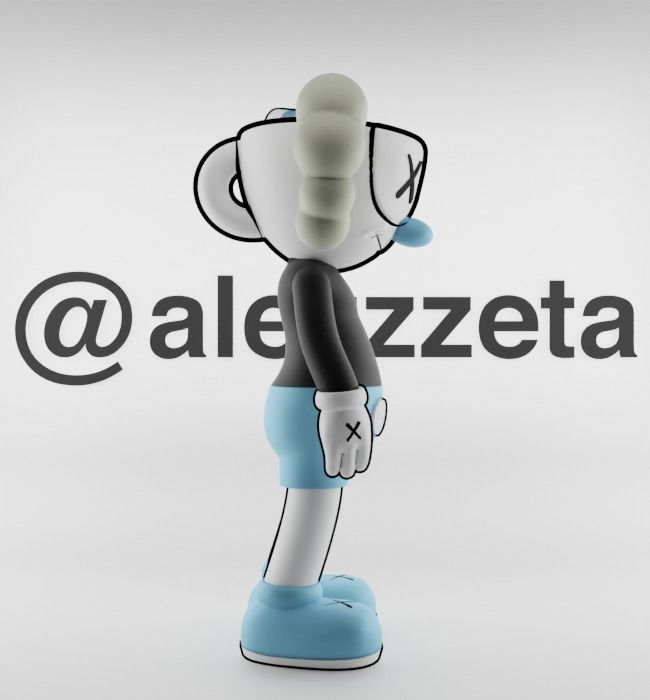 Kaws MugMan Textured Low-poly 3D model_28