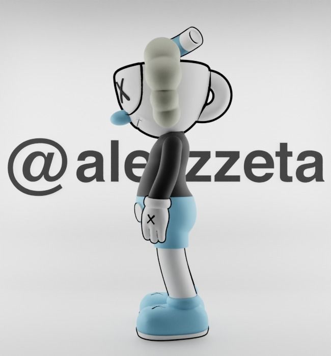 Kaws MugMan Textured Low-poly 3D model_10