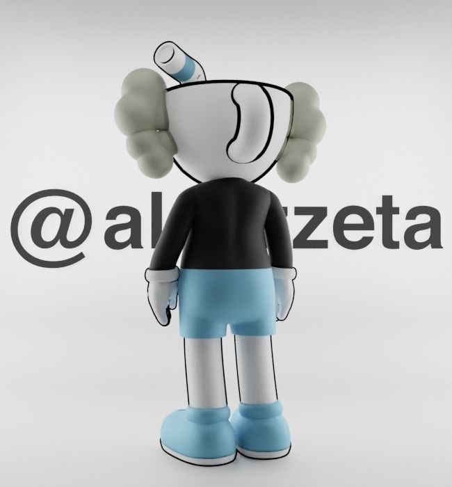 Kaws MugMan Textured Low-poly 3D model_17