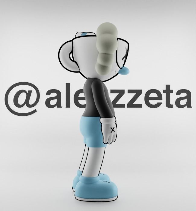 Kaws MugMan Textured Low-poly 3D model_27