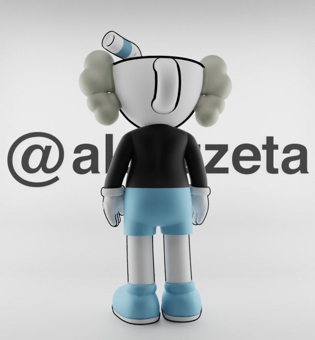 Kaws MugMan Textured Low-poly 3D model_18