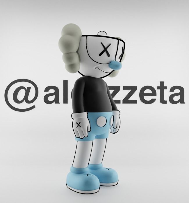 Kaws MugMan Textured Low-poly 3D model_32