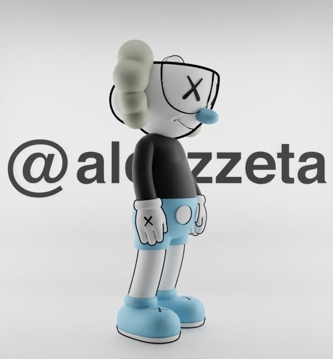Kaws MugMan Textured Low-poly 3D model_31