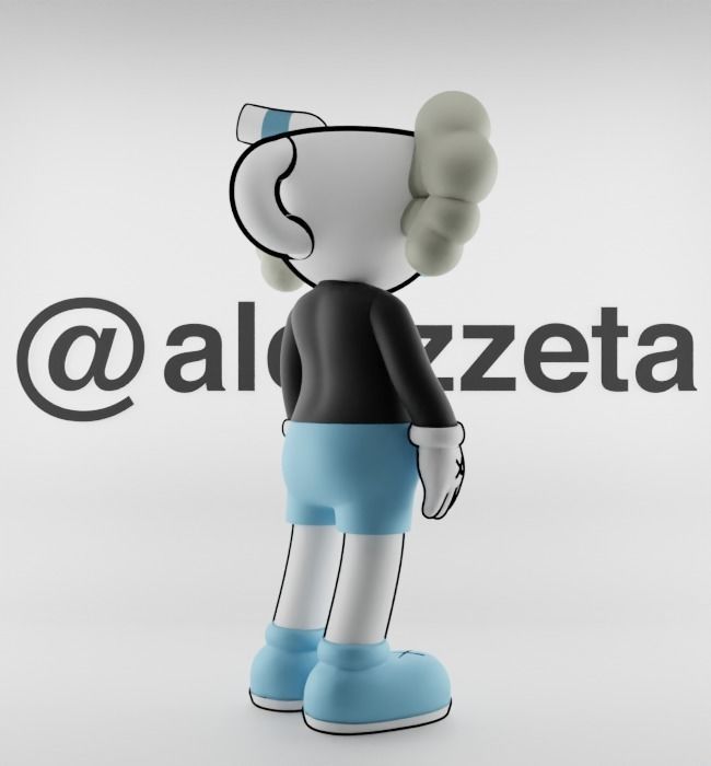 Kaws MugMan Textured Low-poly 3D model_24