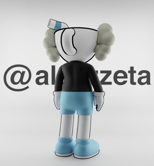 Kaws MugMan Textured Low-poly 3D model_21
