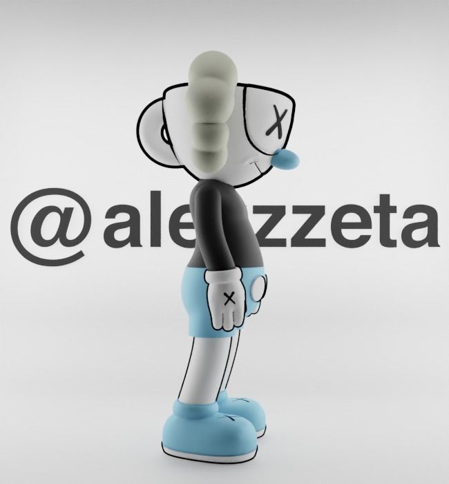 Kaws MugMan Textured Low-poly 3D model_29