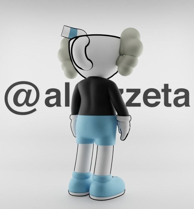 Kaws MugMan Textured Low-poly 3D model_22