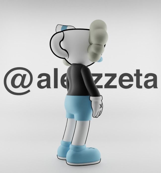 Kaws MugMan Textured Low-poly 3D model_25