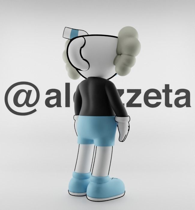 Kaws MugMan Textured Low-poly 3D model_23