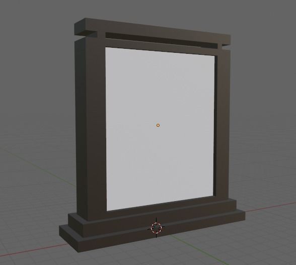 Leaderboard wooden frame with hole in middle Low-poly 3D model_1