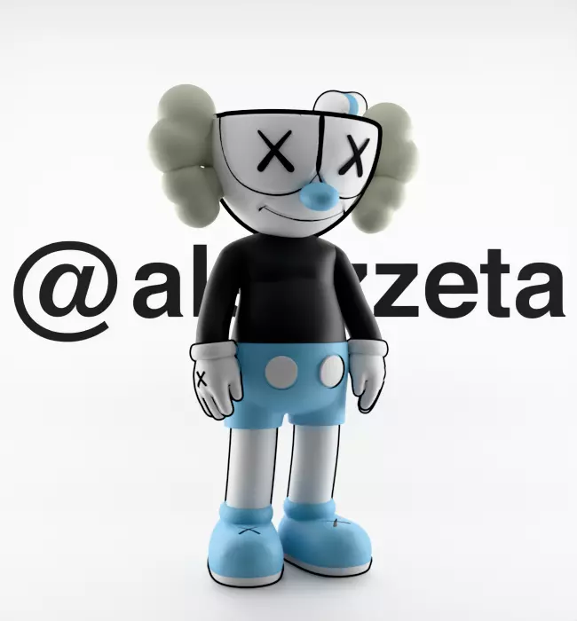 Kaws CupHead x MugMan Textured 3D model | CGTrader
