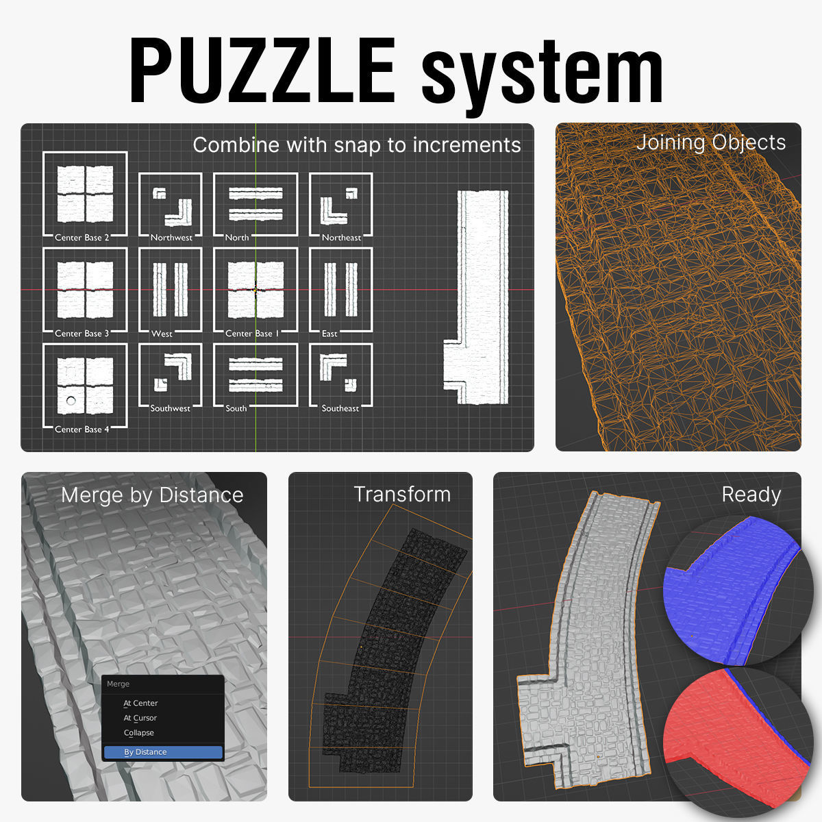 Paving stone Medieval road or square 3D print model_3