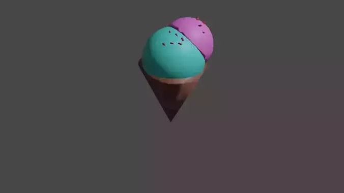 Low poly ice cream cone