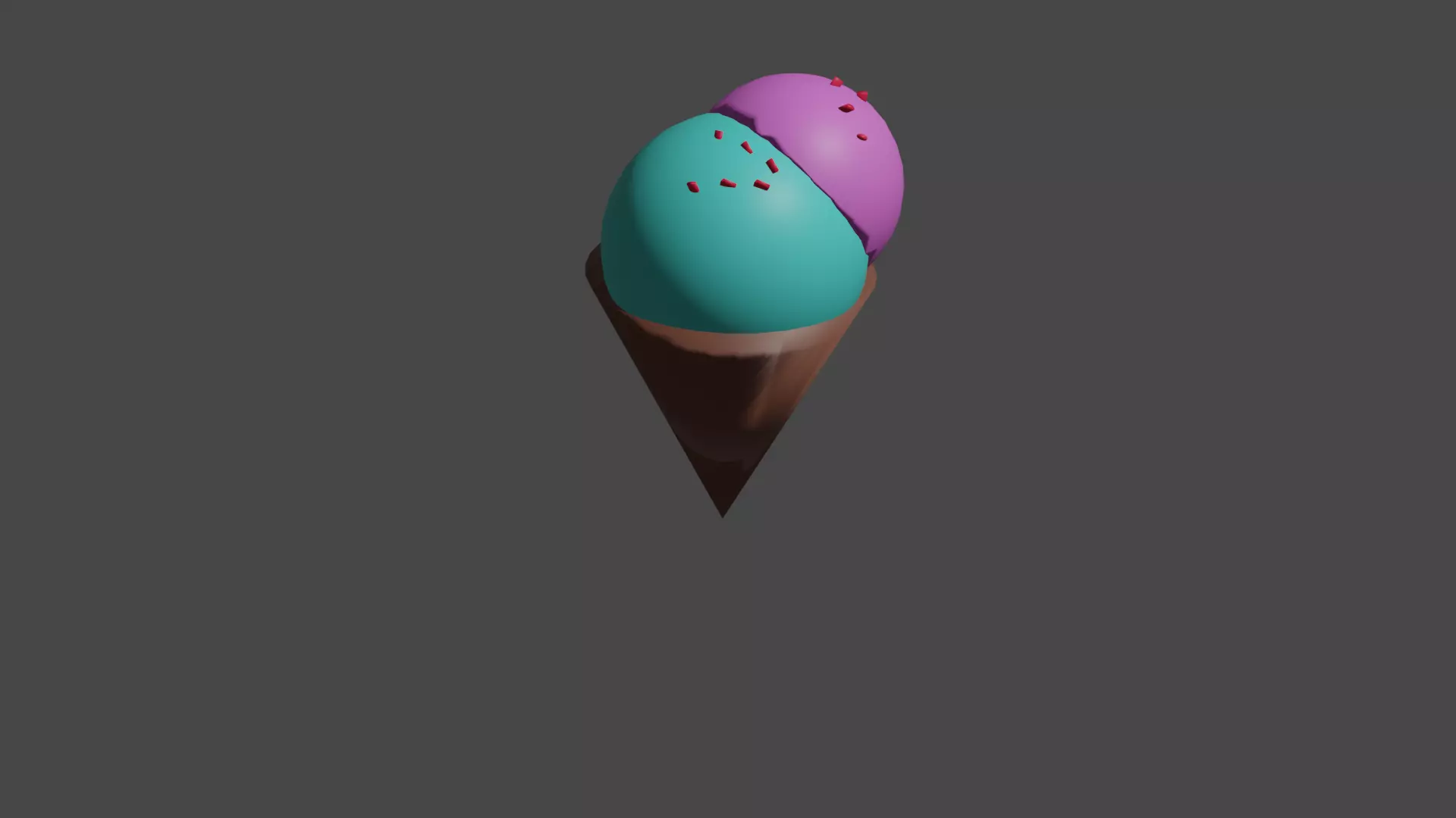 Low poly ice cream cone Low-poly 3D model_0