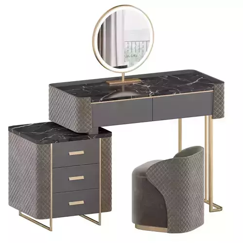 Luxury Makeup Vanity Set with LED Lighted Mirror