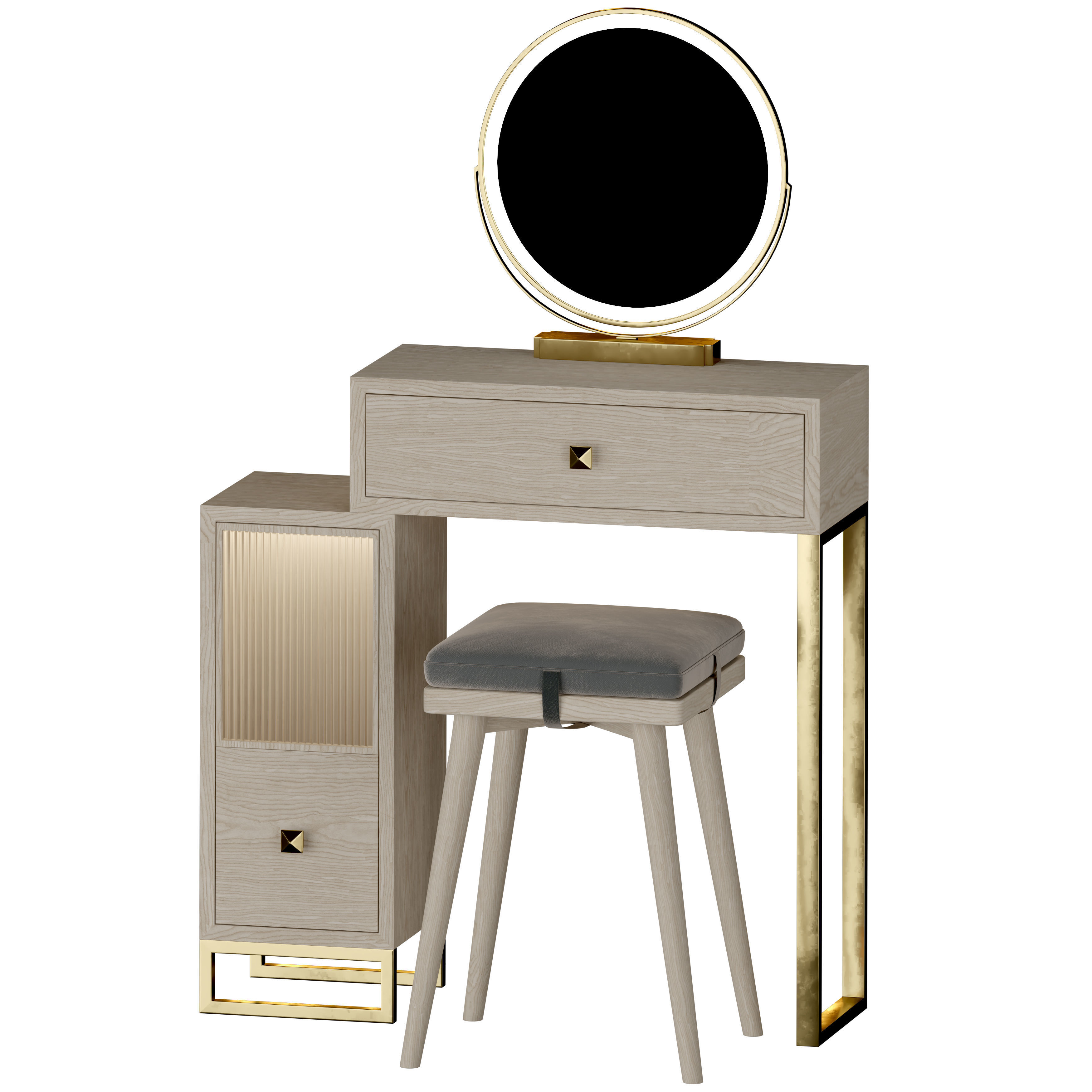 MAIA Scandinavian Vanity Table Set 3D model_2